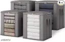 Large Clothes Covers Non-Woven Garment Bags Gray Pack of 4