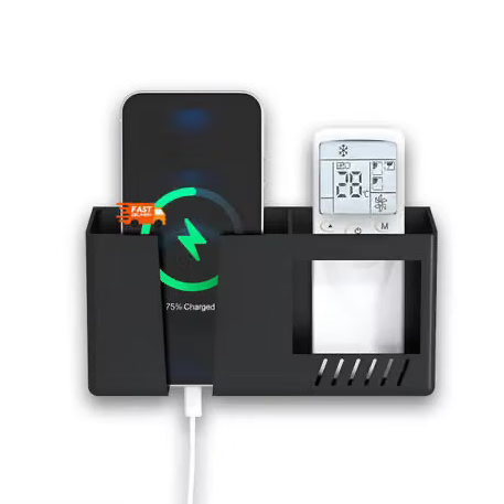 PR GR MAX Black 1 Wall Mount Mobile Charging Holder Storage Box