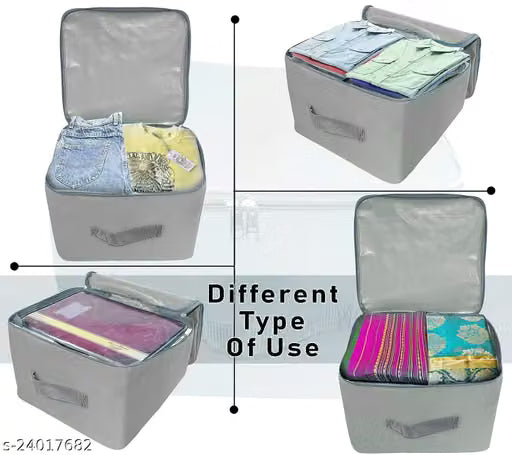 Moisture-Proof Underbed Wardrobe Clothes Storage Bags Pack of 2 Grey