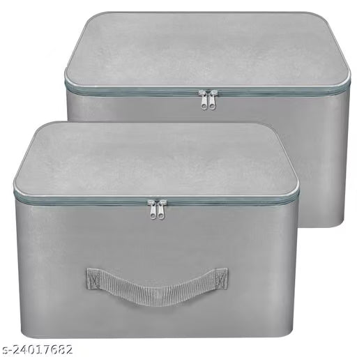 Moisture-Proof Underbed Wardrobe Clothes Storage Bags Pack of 2 Grey